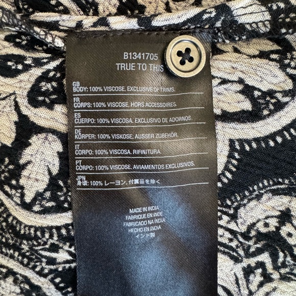 Volcom Black and White A-line Mini Dress with Plunge Neckline - Picture 4 of 5